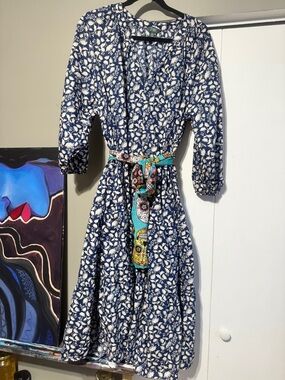 ✨ Terra & Sky Navy Floral Tiered Maxi Dress 2X (20W-22W) | Breezy Summer Boho